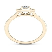 3 4ct TDW Ovalni dijamant 14k zaručnički prsten pasijansa od žutog zlata
