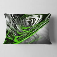 Designart fraktal 3D zelene srebrne pruge - apstraktni jastuk za bacanje - 12x20