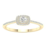 Imperial Ct TDW okrugli dijamantski dvostruki oreol zaručnički prsten od 10k žutog zlata