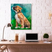 Stupell Industries bokser štene pas Pet životinja akvarelna slika Super platnena zidna Umjetnost George Dyachenko