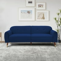 Aukfa Loveseat Sofa, kauč na razvlačenje od baršuna s baršunastim pramenovima za dnevni boravak, 75,5 plava
