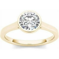 Carat TW Diamond pasijans okvir-Set Vereničkog prstena od žutog zlata od 14kt