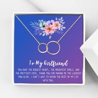 Anavia za moju djevojku ogrlica poklon, poklon kartica za GF, djevojka nakit, djevojka rođendanski poklon, Majčin poklon-[Rose Gold Infinity dvostruki prsten, plavo-ljubičasta poklon kartica]