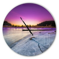 Designart 'Sunrise over Frozen Lake' moderni zidni sat