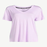 Joyspun ženska majica za spavanje sa V-izrezom, veličine S do 3X