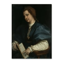 Zaštitni znak likovne umjetnosti' Dama s knjigom ' umjetnost na platnu Andrea Del Sarto