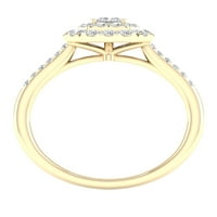 Imperial Ct TDW princeza dijamantski dvostruki oreol zaručnički prsten od 10k žutog zlata