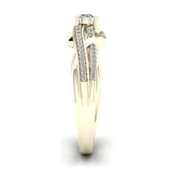 1 4ct TDW dijamant 10k prsten za Bypass sa podijeljenom drškom od žutog zlata
