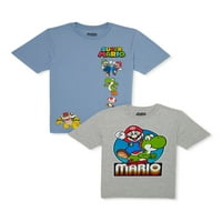 Super Mario Boys grafičke majice sa kratkim rukavima, 2 pakovanja, veličine XS-XXL