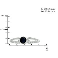 JewelersClub Sapphire Prsten Birthstone Nakit-0. Carat Sapphire 0. Srebrni prsten nakit sa bijelim dijamantskim