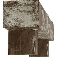 Ekena Millwork 8H 10 D 60 W ručno tesani komplet kamina od Fau drveta W Alamo Corbels, Vintage Mahagonij