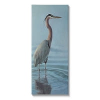 Stupell Industries Heron Bird Perched Ocean Varples Coamol Slikarstvo Galerija zamotana platna Print Wall