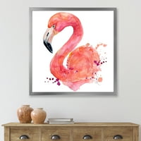 Designart 'apstraktni portret ružičastog flaminga i' seoska kuća uokvirena umjetnička štampa