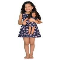 Djevojka i lutka odgovarajuća haljina plava odgovara American Girl & dolls-Veličina 6