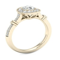 3 4ct TDW dijamantski 14k verenički prsten od žutog zlata