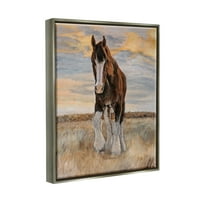 Stupell Colt Horse Farmhouse Animals & Insects Painting Grey Floater Framered Art Print Wall Art