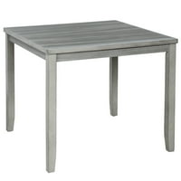Hommoo set za blagovanje, drveni industrijski kuhinjski stol i stolice za trpezariju, svijetlo siva