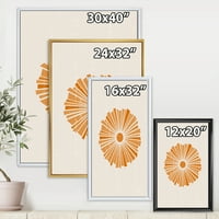 Designart 'Orange Radiant Sun I' Moderni Uramljeni Platneni Zidni Umjetnički Print