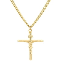 Brilliance Fine Jewelry Gold Filled Crucifi Cross na ogrlici od nerđajućeg čelika, 24