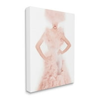Stupell Pink Fluffy modna haljina za ljepotu i modna slika Galerija zamotana platna Print Wall Art Art