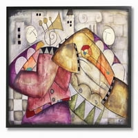 Stupell Industries šarena geometrija Sažetak trubački bubnjevi bend slika uokvirena zidna Umjetnost Eric Waugh