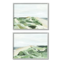 Stupell Indtries okeanska Obala Greenery plaža zelena bež plava, 16,Dizajn Annie Warren