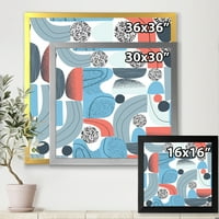 Designart 'Retro Shapes With Abstract Moons and Suns II' modern Framed Art Print