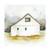 Victoria Barnes 'White Barn Akvarel I' Canvas Art
