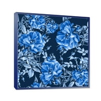 Designart' Abstract Blue Wildflowers ' Moderni Uramljeni Platneni Zidni Umjetnički Print