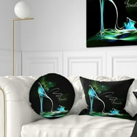 Designart zelena emisija visoke pete - apstraktni jastuk za bacanje-12x20