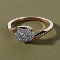 Imperial 10k ružičasto zlato 1 2CT TDW dijamantski prsten za zaobilaženje klastera