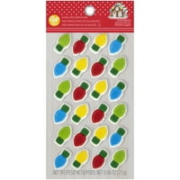 Wilton Božićno svjetlosbulbs ukrasi za glačanje, plava, zelena, žuta i crvena, 24 grofa