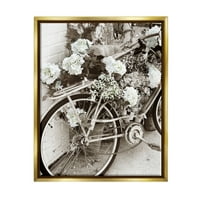 Stupell Industries cvijet cvijet natkriveni bicikl Vintage Neighborhood fotografija fotografija metalik zlato