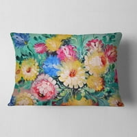 Designart Digital Flowers Art - jastuk za bacanje cvijeća-12x20