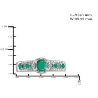 JewelersClub Smaragdni Prsten Birthstone Nakit-0. Karatni Smaragd 0. Srebrni prsten nakit sa bijelim dijamantskim
