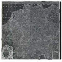 Wynwood Studio mape i zastave Wall Art Canvas Prints 'karta Njemačke 1720' mape evropskih zemalja-Siva, Bijela