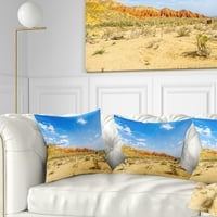 Designart Rocky Mountain u pustinji-pejzažni jastuk za bacanje fotografija - 18x18