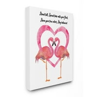Stupell Industries Stand visoka fraza Pink Flamingo Bird Heart dizajn Lisa Lane, 36 48