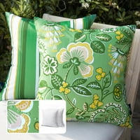 Phantoscope Vanjski vodootporni cvjetni štampani dekorativni jastuk za bacanje za vrtnu baštu, Svijetlozelen,