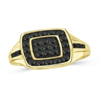 JewelersClub Crni dijamantski prstenovi za muškarce – 0. CTW originalni Crni dijamantski prsten za muškarce-hipoalergeni