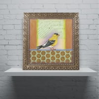 Zaštitni znak Likovna umjetnost' mala ptica 221 ' platnena Umjetnost Rachel Paxton, Zlatni okićeni okvir
