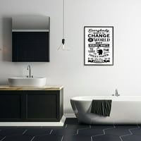 Stupell Industries Budite promjena smiješni toaletni papir Vintage Garmerna grafička umjetnost Black uokvirene