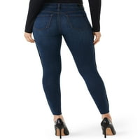 Sofia Jeans Women's Sofia Skinny Mid Rise Fau Leather Trim Ankle Jeans