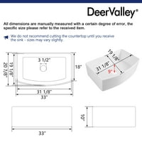 Deervalley DV-1k Seoski sudoper sa Pregačom, jedna posuda, 33 21 Keramika