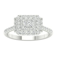 Imperial Ct TDW princeza dijamantski dvostruki oreol zaručnički prsten od 10k bijelog zlata