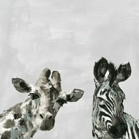 Marmont Hill žirafa i Zebra V platnena zidna Umjetnost