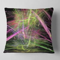 Designart Green Pink Magical fraktalni uzorak - apstraktni jastuk za bacanje - 18x18