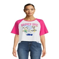 Warner Bros. ženska skraćena grafička majica sa kratkim Raglan rukavima, veličine XS-XXL