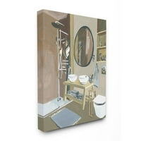 Stupell Industries moderni tuš za umivaonik za kupatilo višebojna akrilna slika na platnu umjetnički dizajn