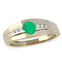 Imperial dragi kamen 10k žuto zlato Ovalni rez smaragd 1 6ct TW dijamant muški prsten